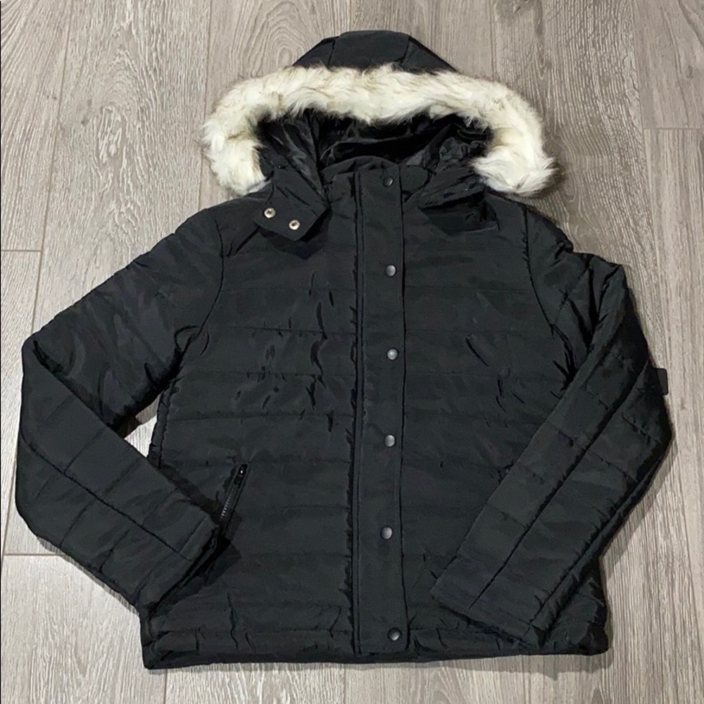 Black Hooded Puffer Jacket